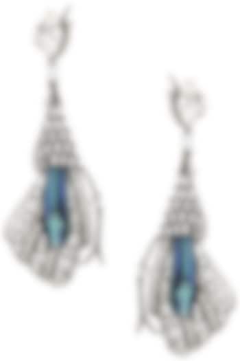 Gunmetal Plated Pinion Wing Shaped Earrings by Outhouse