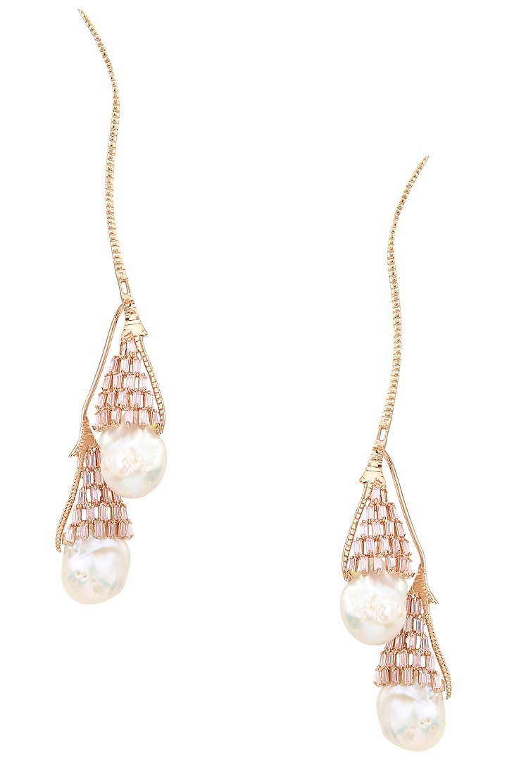 Rose Gold Plated Crystal and Swarovski Earrings by Outhouse