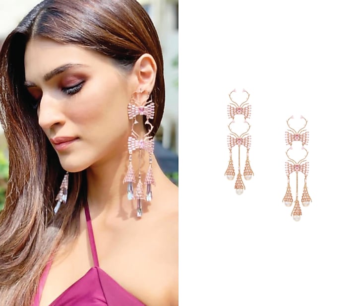 Rose gold plated crystal and pearl earrings available only at Pernia's Pop Up Shop.