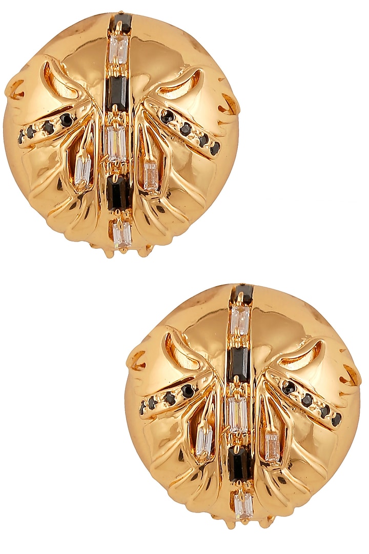Gold Plated Instar Gold Stud Earrings by Outhouse