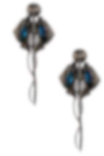 Outhouse presents Gunmetal plated chrysalis tail earrings available only at Pernia's Pop Up Shop.