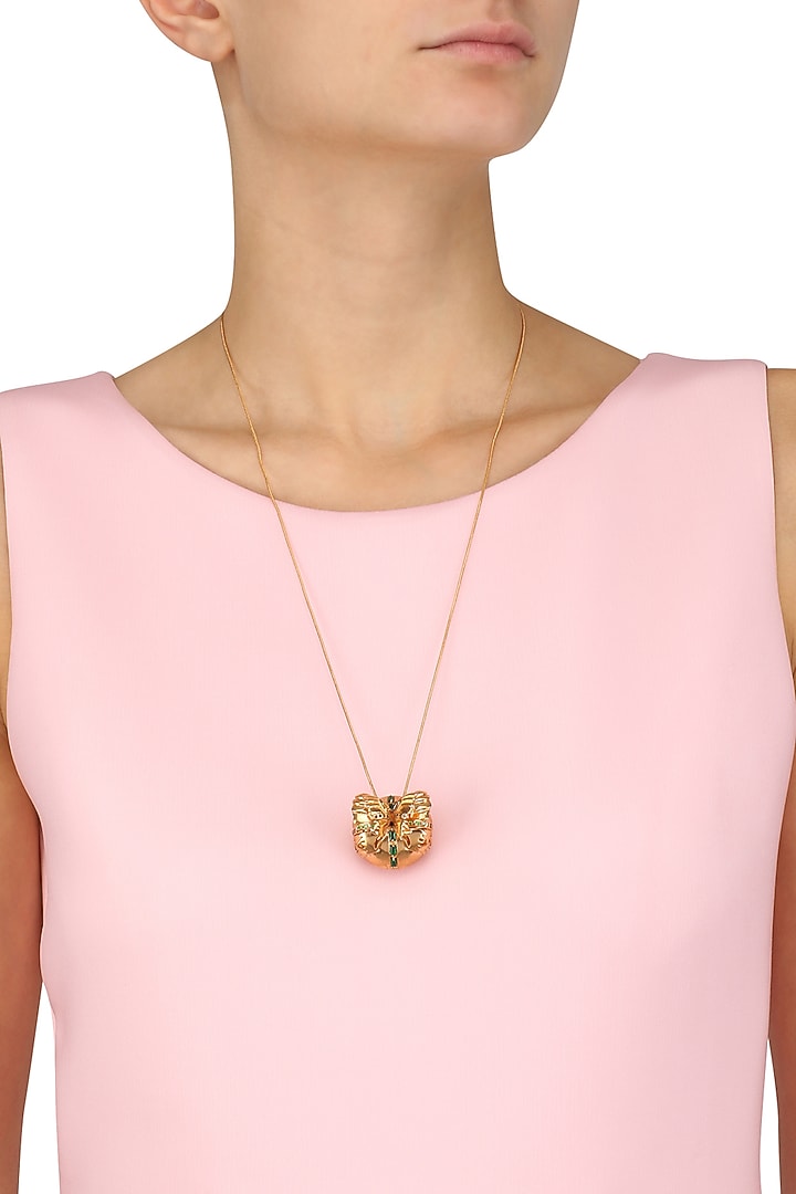 Outhouse presents Gold plated instar ball pendant available only at Pernia's Pop Up Shop.