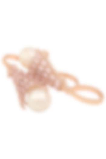 Rose Gold Plated Pearl and Crystal Baguette Ring by Outhouse