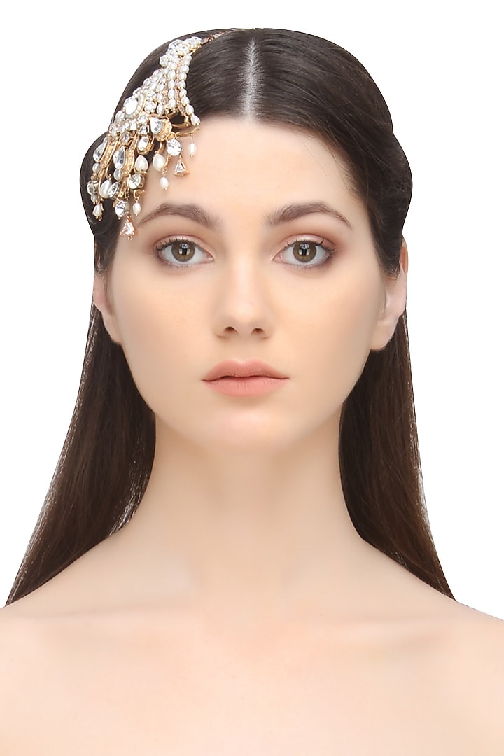 Rose gold plated trousseau headpiece available only at Pernia's Pop Up Shop.