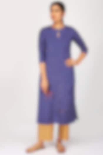 Purple & Mustard Embroidered Kurta Set by OJA at Pernia's Pop Up Shop