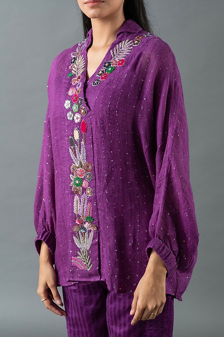 Purple Linen Co-Ord Set by OJA at Pernia's Pop Up Shop