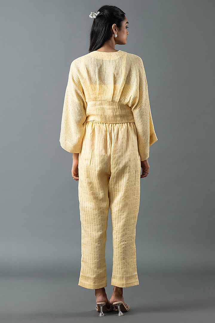 Gold Shrim Linen Co-Ord Set by OJA at Pernia's Pop Up Shop