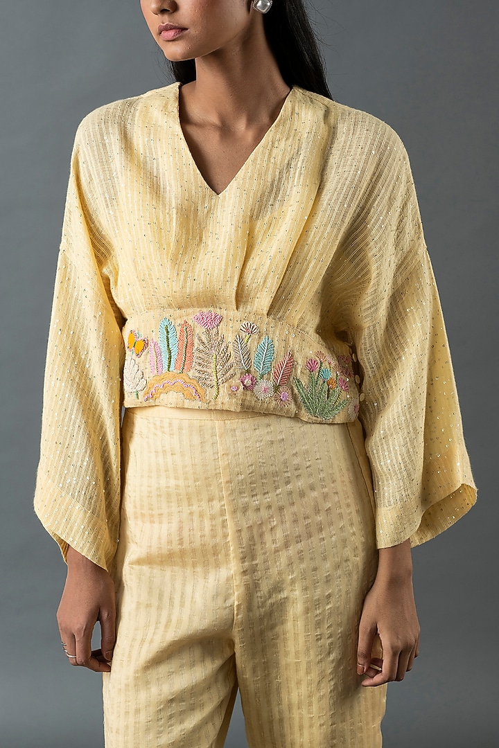 Gold Shrim Linen Co-Ord Set by OJA at Pernia's Pop Up Shop