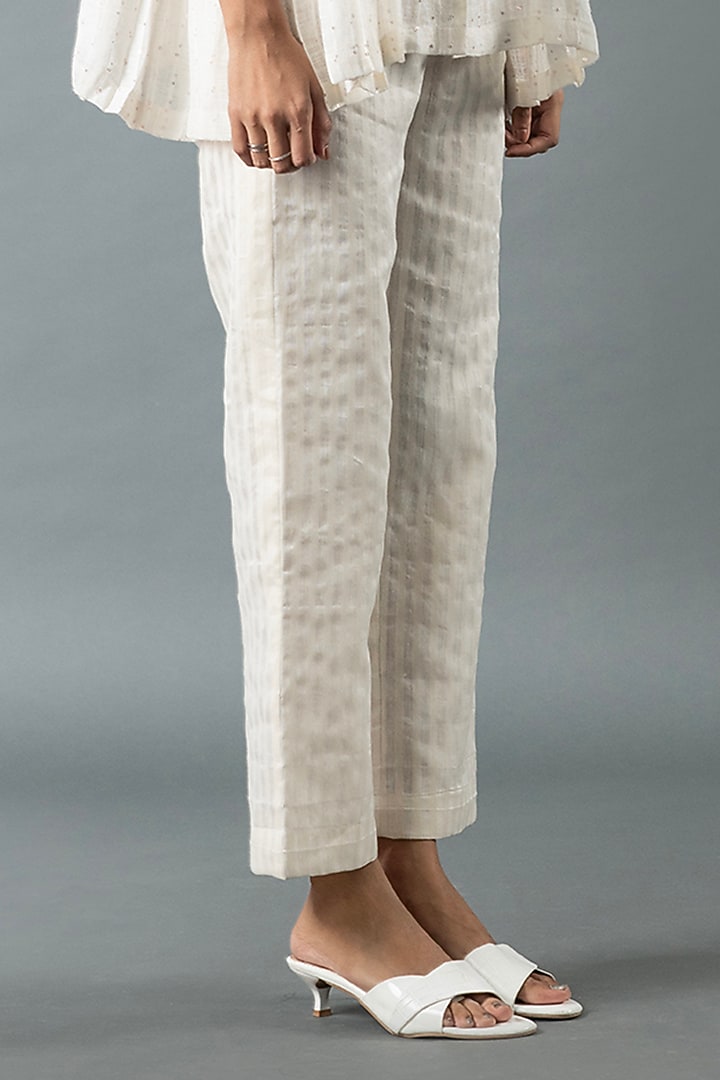 Ivory Shrim Linen Pant Set by OJA at Pernia's Pop Up Shop