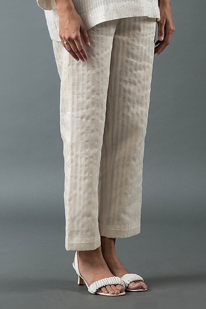 Ivory Shrim Linen Pant Set by OJA at Pernia's Pop Up Shop