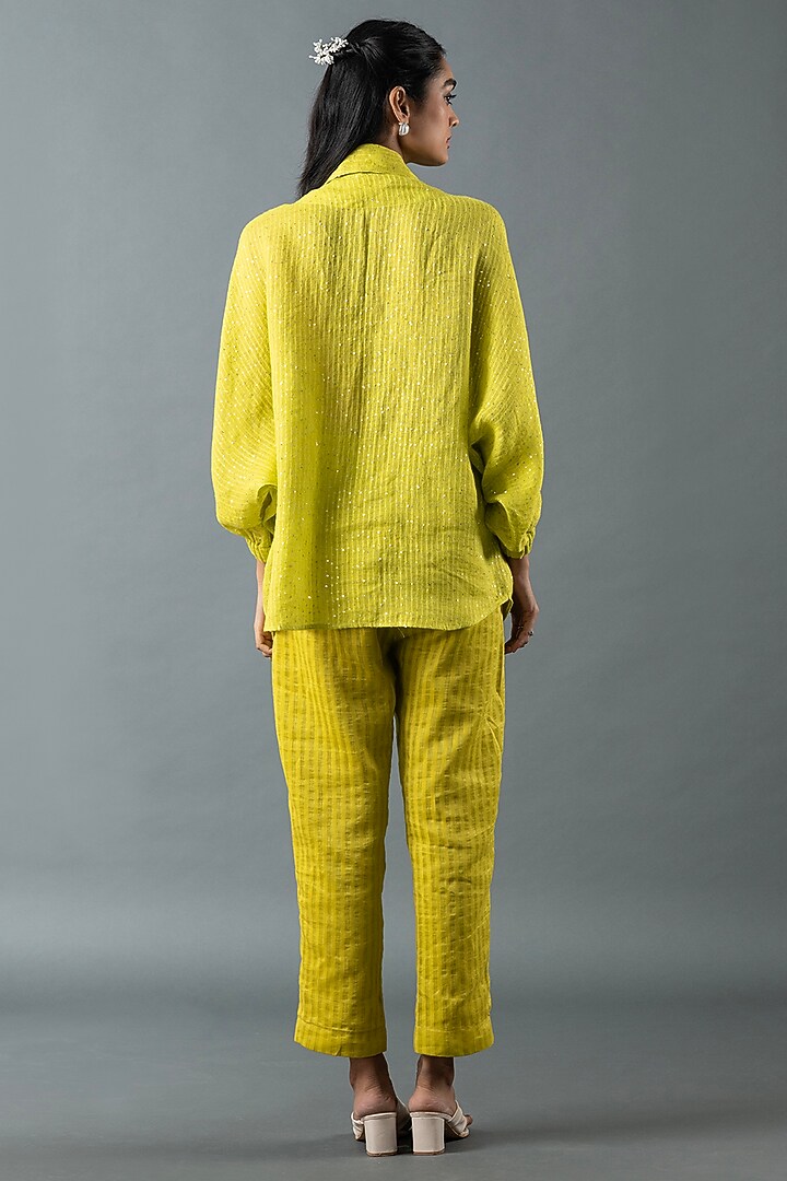 Lime Green Linen Co-Ord Set by OJA at Pernia's Pop Up Shop