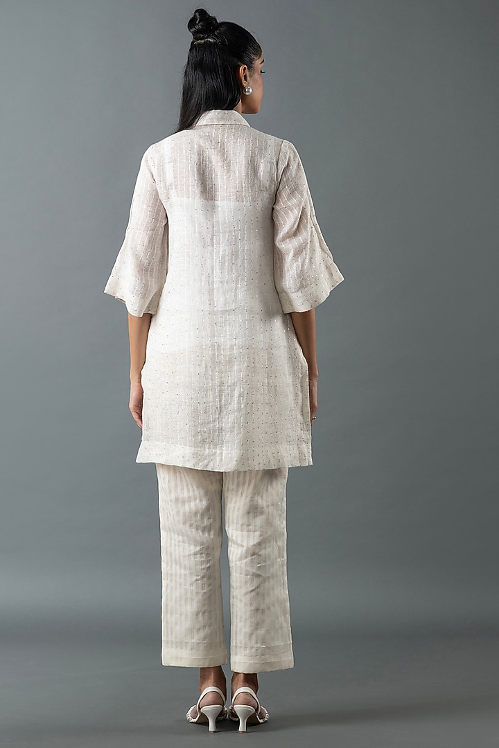 Ivory Shrimp Linen Tunic Set by OJA at Pernia's Pop Up Shop