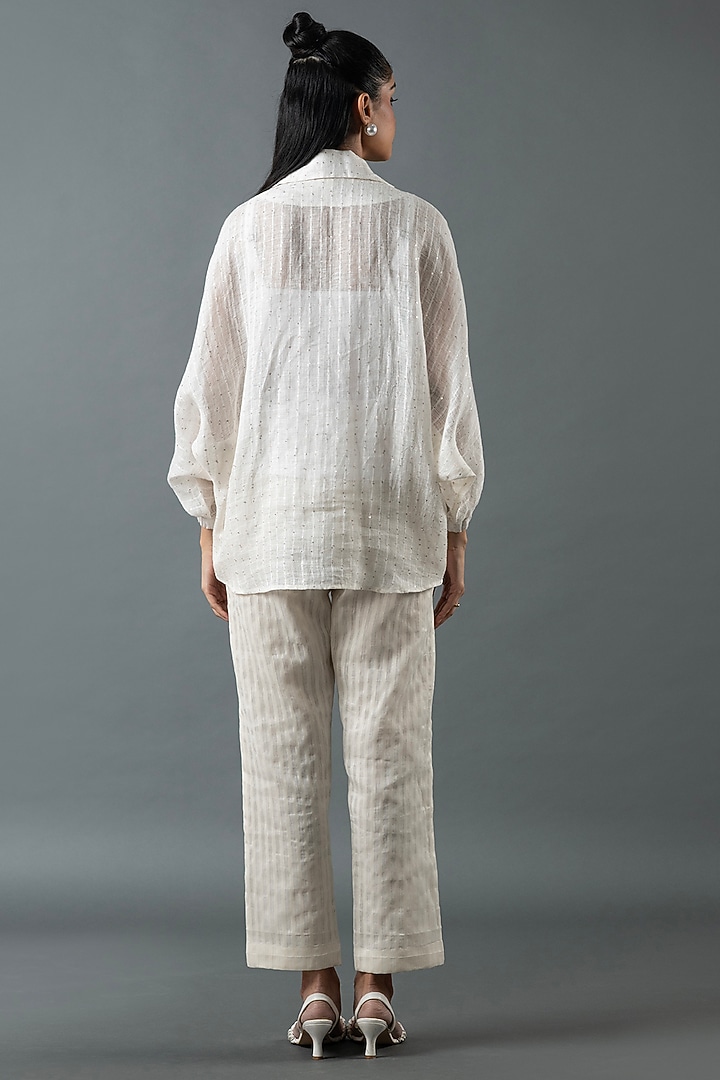 Ivory Linen Pant Set by OJA at Pernia's Pop Up Shop
