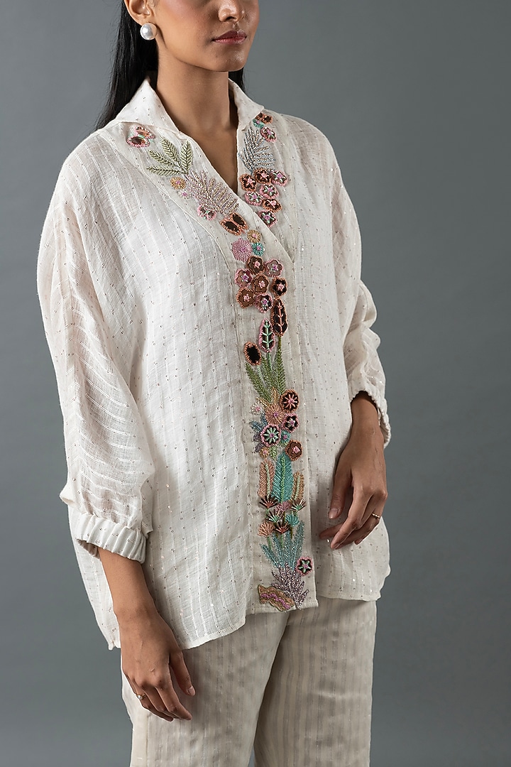 Ivory Linen Pant Set by OJA at Pernia's Pop Up Shop