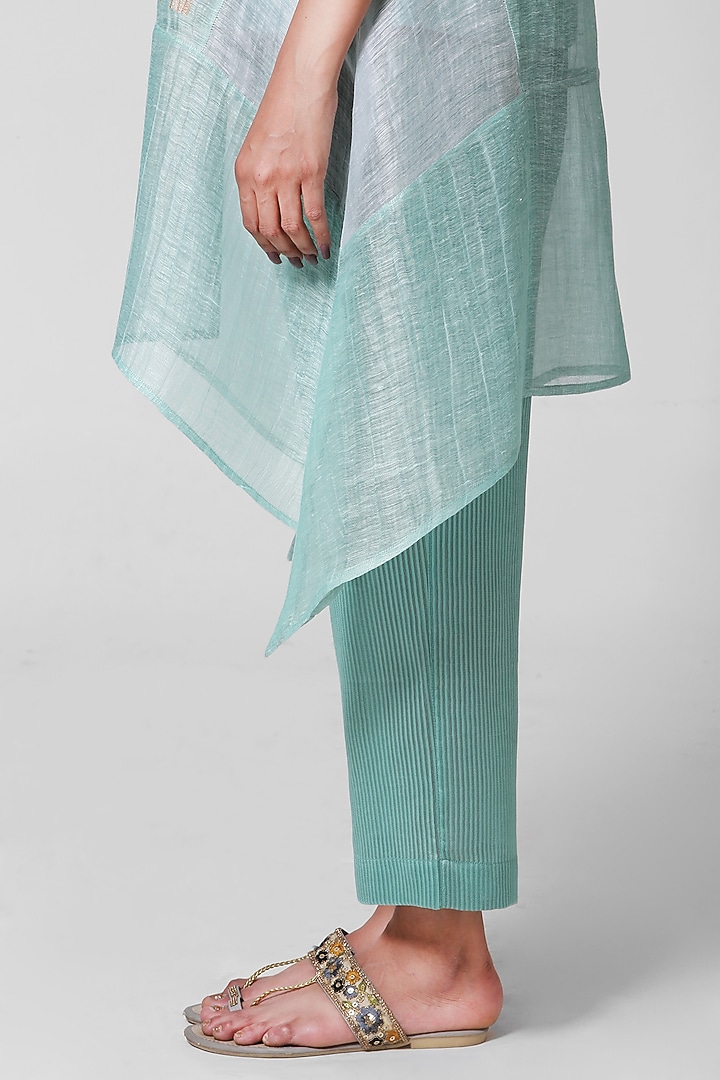 Sea Green Embroidered Kurta Set by OJA at Pernia's Pop Up Shop