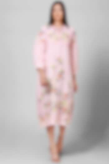 Light Pink Embroidered Dress by OJA