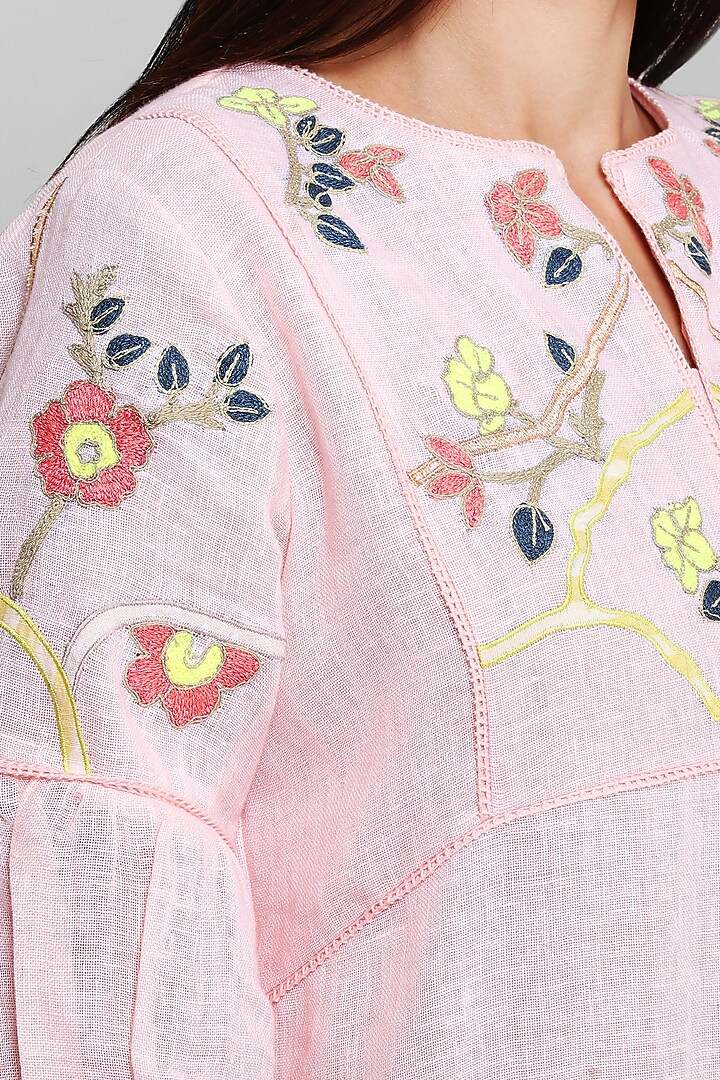 Light Pink Embroidered Summer Dress by OJA at Pernia's Pop Up Shop