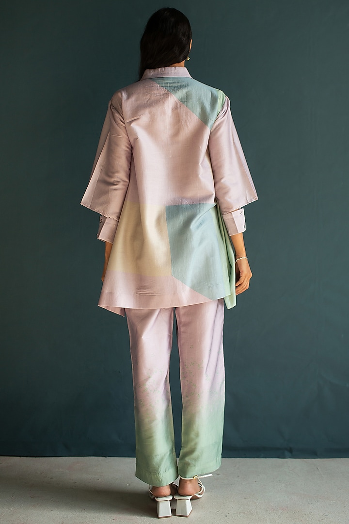 Lilac Handloom Silk Chanderi Co-Ord Set by OJA at Pernia's Pop Up Shop