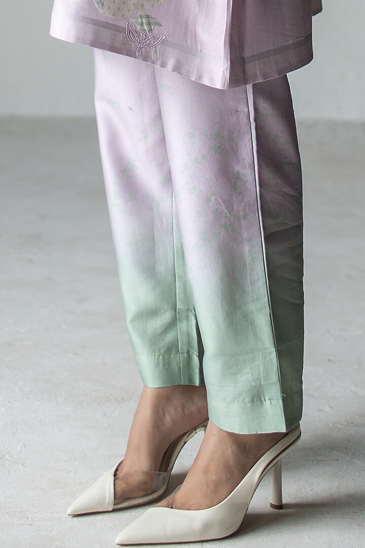 Powder Blue Handloom Silk Chanderi Embroidered Co-ord Set by OJA at Pernia's Pop Up Shop