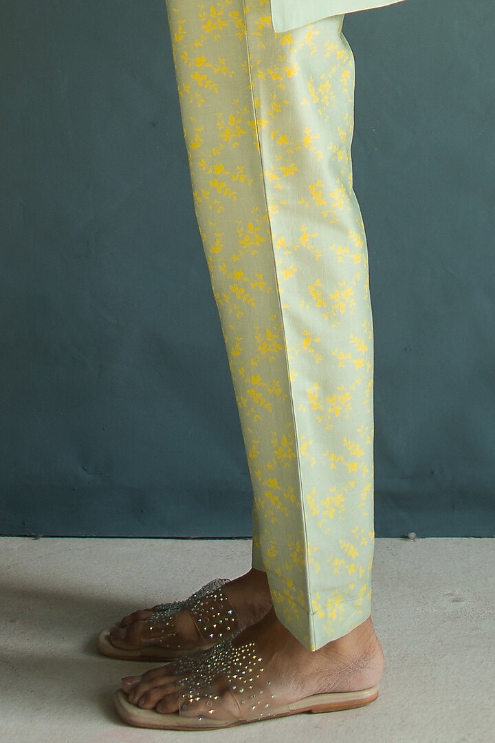 Cadmium Yellow Handloom Silk Chanderi Embroidered Co-Ord Set by OJA at Pernia's Pop Up Shop