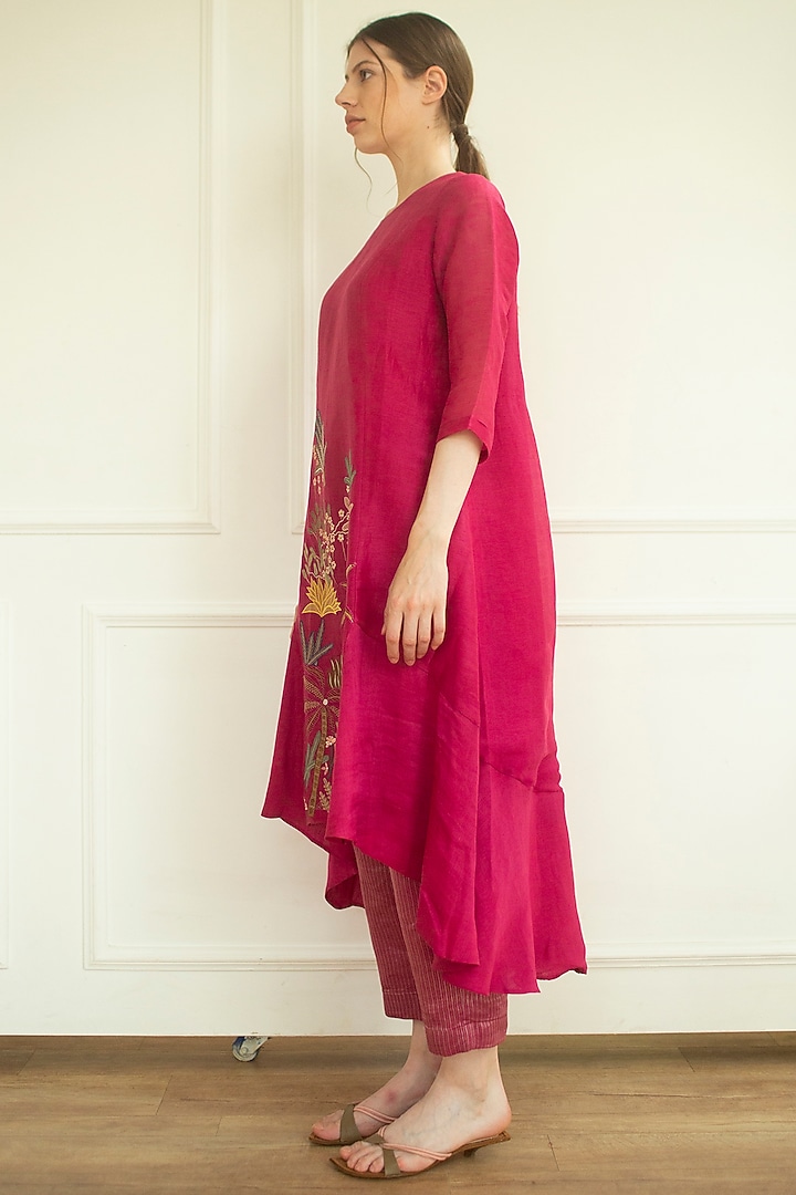 Pink Embroidered Tunic Set by OJA at Pernia's Pop Up Shop