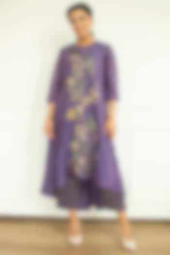 Plum Embroidered Tunic Set by OJA