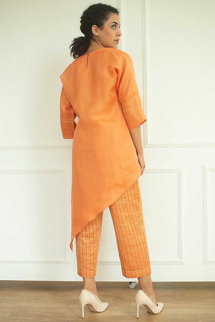 Orange Embroidered Tunic Set by OJA at Pernia's Pop Up Shop
