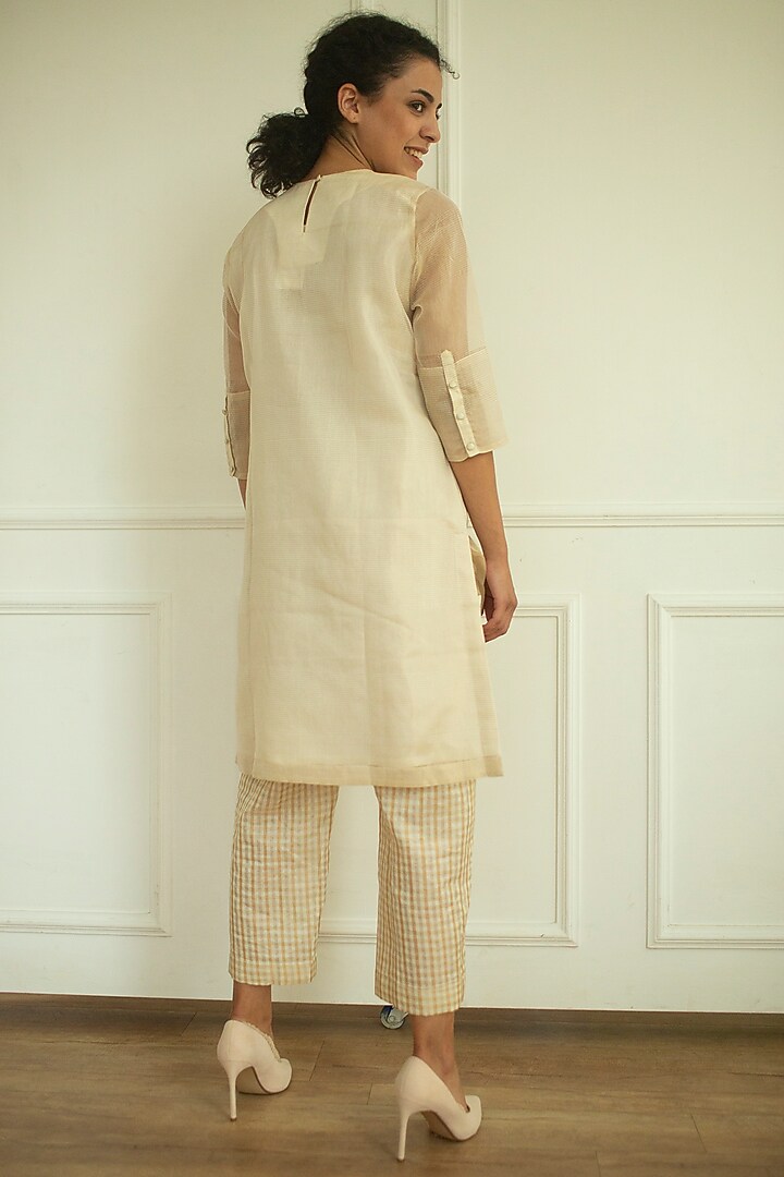 Cream Embroidered Tunic Set by OJA at Pernia's Pop Up Shop