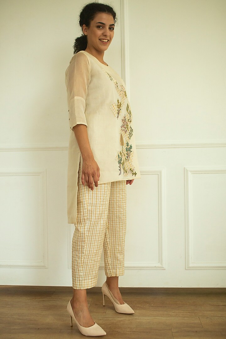 Cream Embroidered Tunic Set by OJA at Pernia's Pop Up Shop