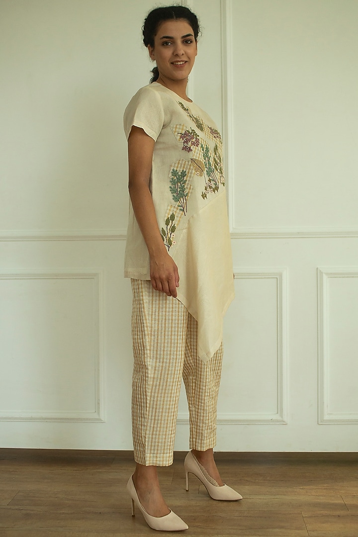 Cream Embroidered Tunic Set by OJA at Pernia's Pop Up Shop