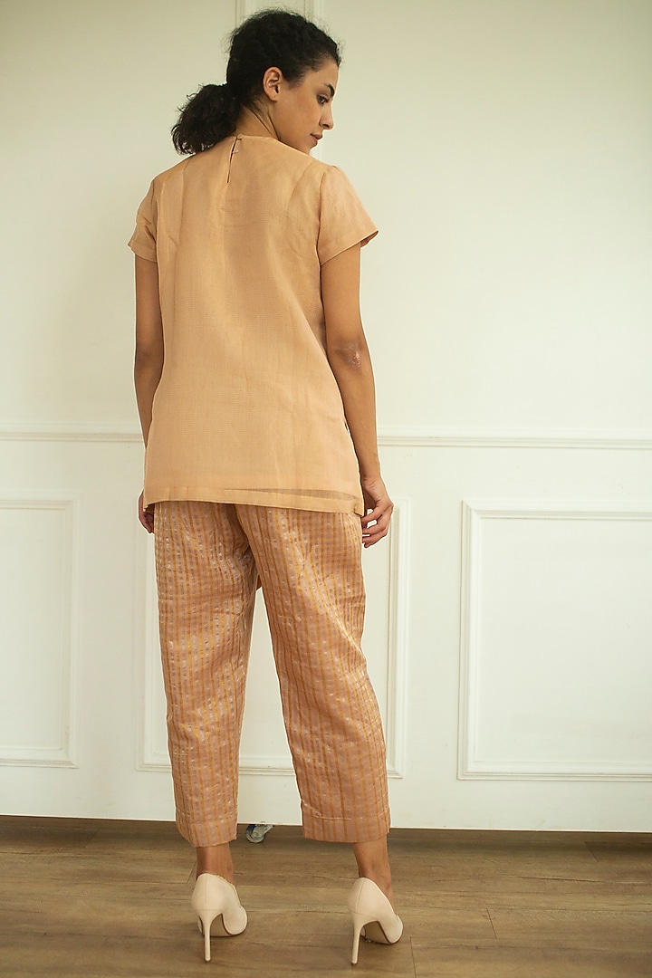 Light Brown Embroidered Tunic Set by OJA at Pernia's Pop Up Shop