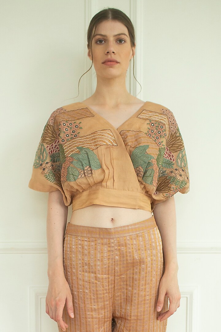 Rose Gold Linen Silk Tunic Set by OJA at Pernia's Pop Up Shop