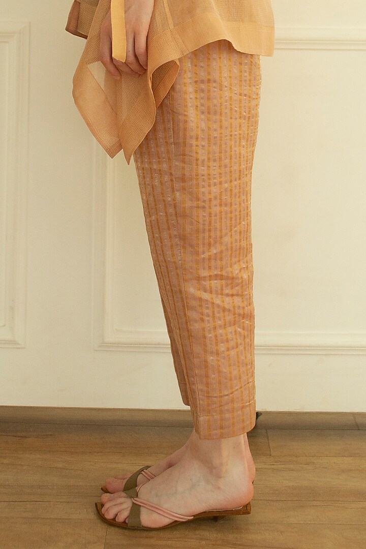 Rose Gold Handloom Linen Silk Tunic Set by OJA at Pernia's Pop Up Shop