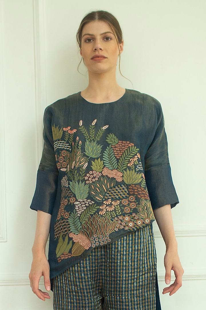 Marina Handloom Linen Silk Tunic Set by OJA at Pernia's Pop Up Shop