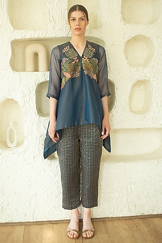 Marina Handloom Linen Silk Tunic Set by OJA