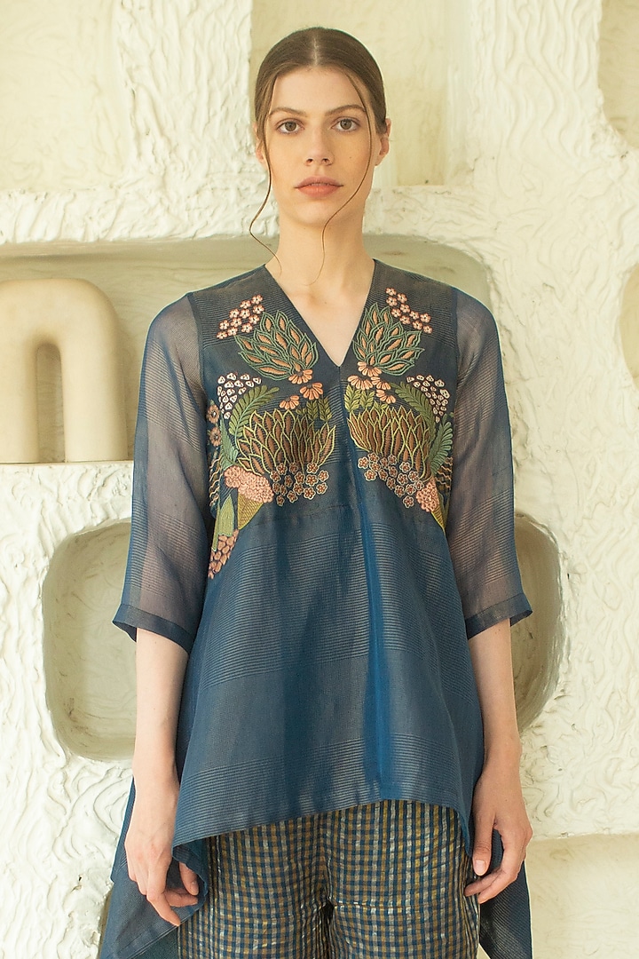 Marina Handloom Linen Silk Tunic Set by OJA at Pernia's Pop Up Shop
