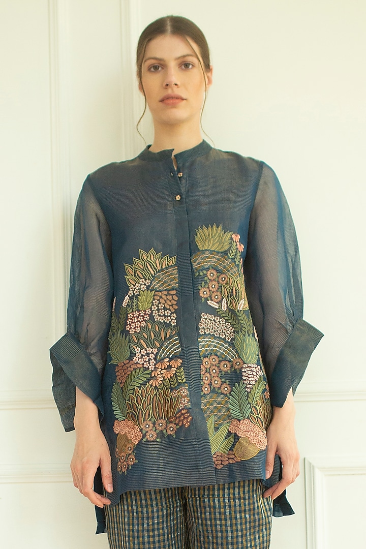 Marina Handloom Linen Silk Tunic Set by OJA at Pernia's Pop Up Shop