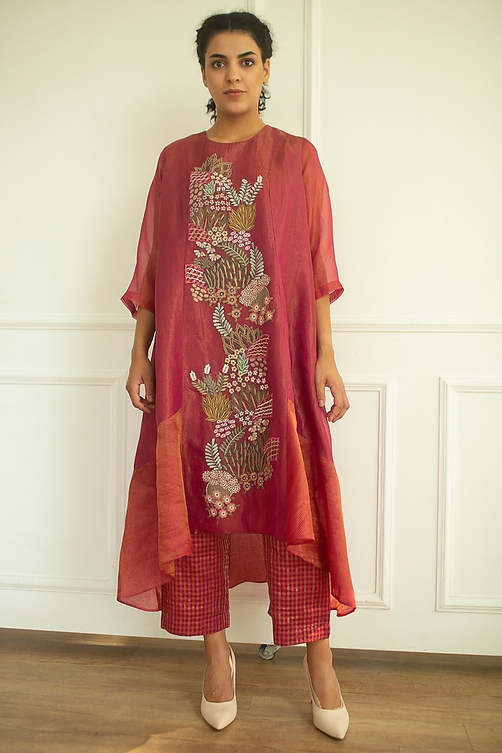Flamingo Embroidered Tunic Set by OJA