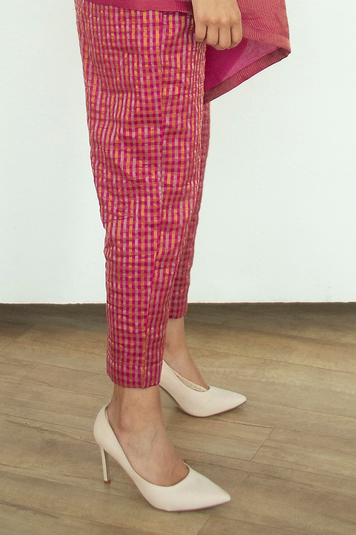 Flamingo Handloom Linen Silk Tunic Set by OJA at Pernia's Pop Up Shop