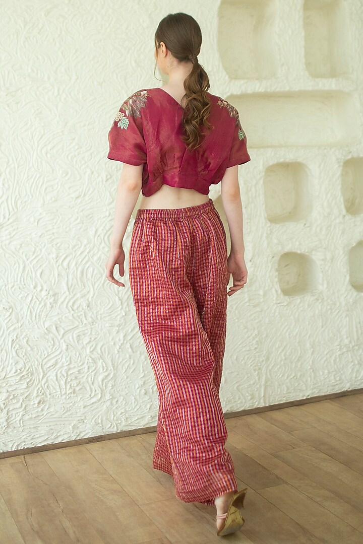 Flamingo Handloom Linen Silk Tunic Set by OJA at Pernia's Pop Up Shop
