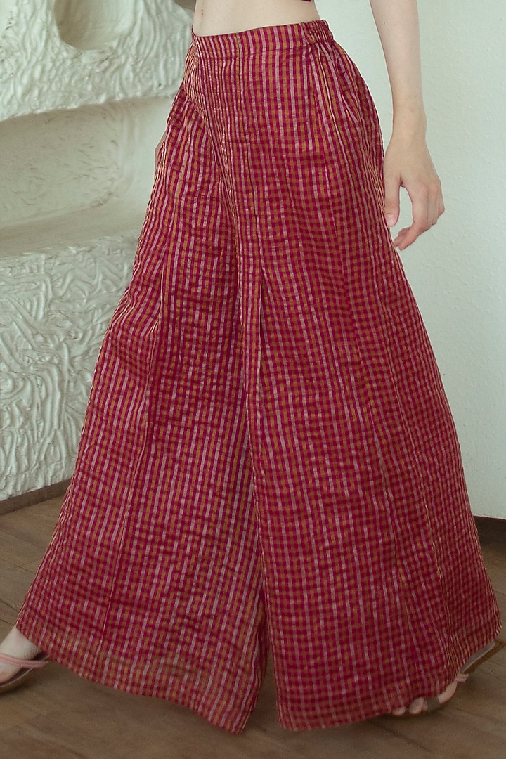 Flamingo Handloom Linen Silk Tunic Set by OJA at Pernia's Pop Up Shop