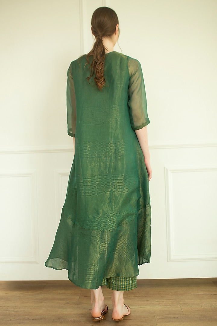 Plantation Green Embroidered Tunic Set by OJA at Pernia's Pop Up Shop