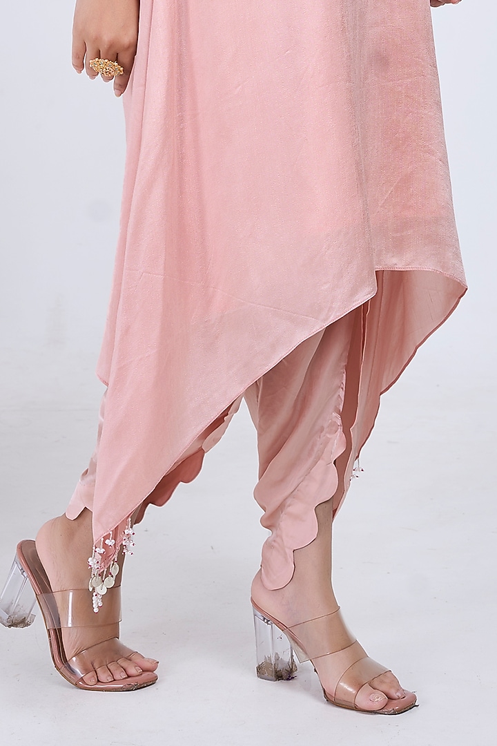 Blush Silk & Satin Embroidered Co-Ord Set by Ojasvini at Pernia's Pop Up Shop