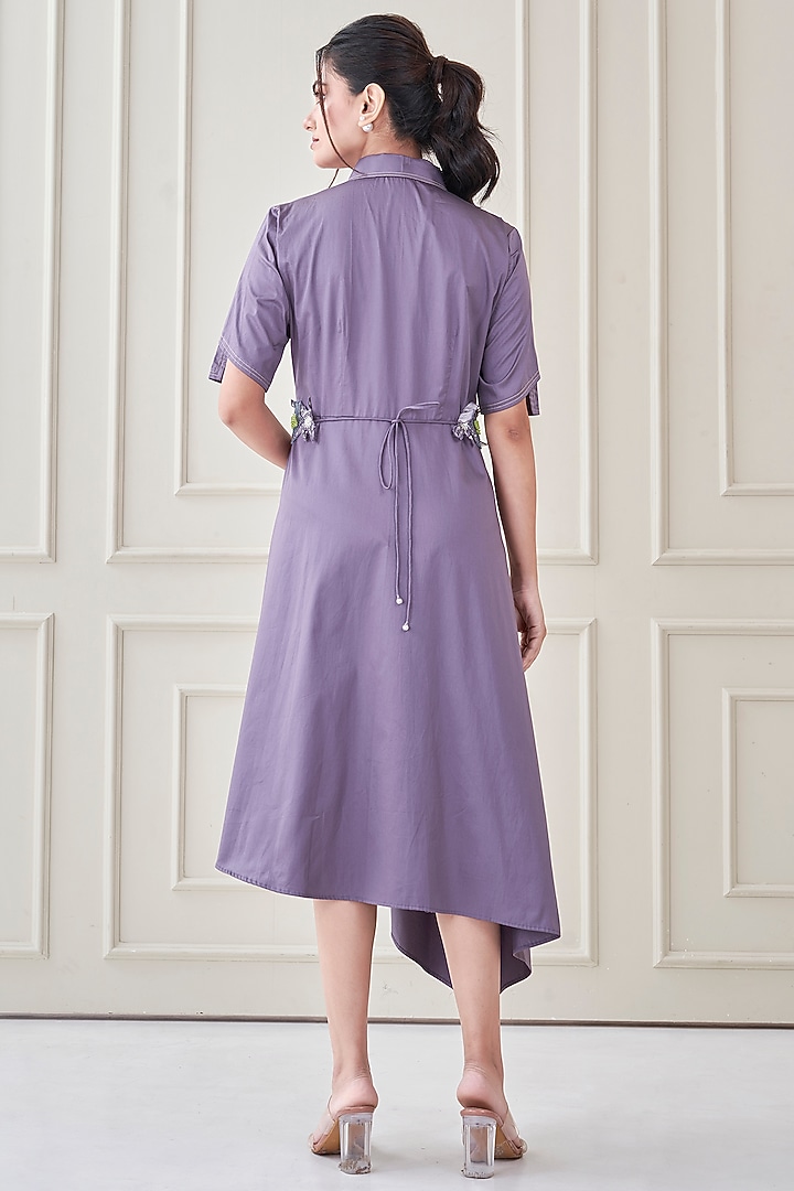 Mauve Premium Cotton Shirt Summer Dress by Ojasvini at Pernia's Pop Up Shop