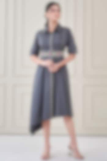 Grey Premium Cotton Shirt Summer Dress by Ojasvini at Pernia's Pop Up Shop