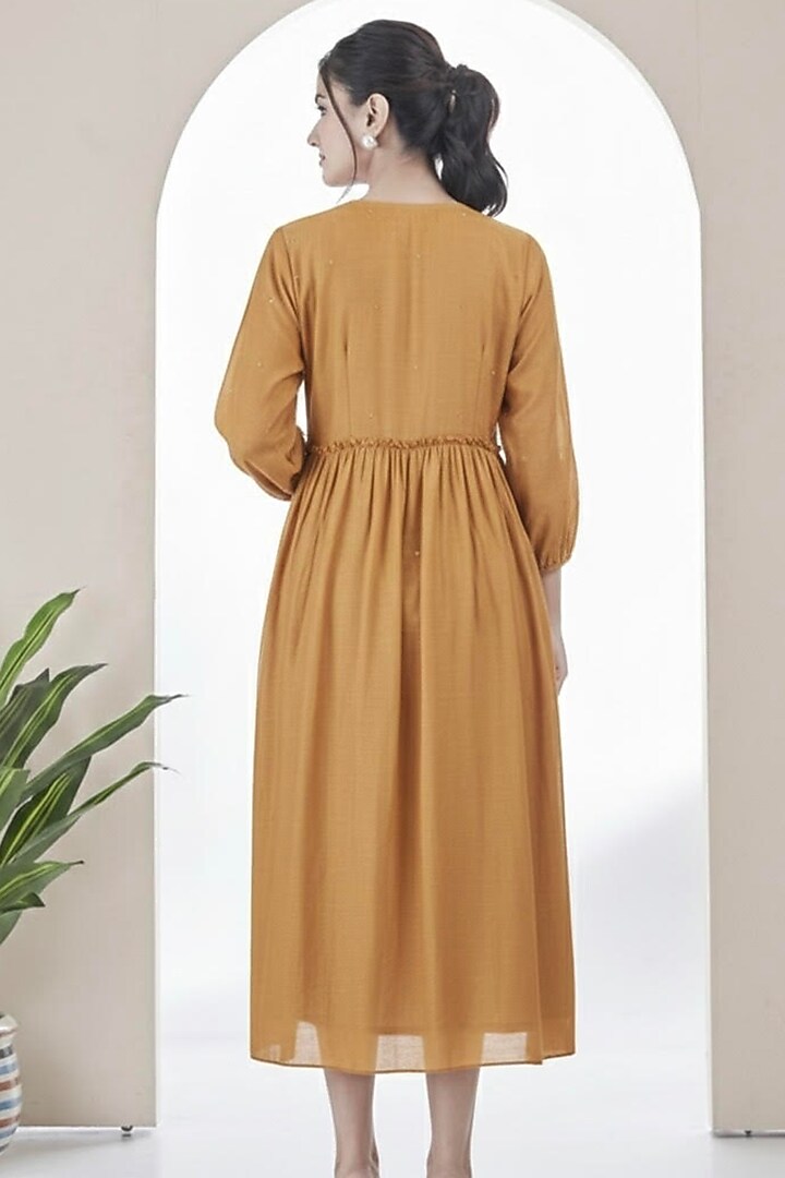 Mango Mul Chanderi Embroidered Summer Dress by Ojasvini at Pernia's Pop Up Shop