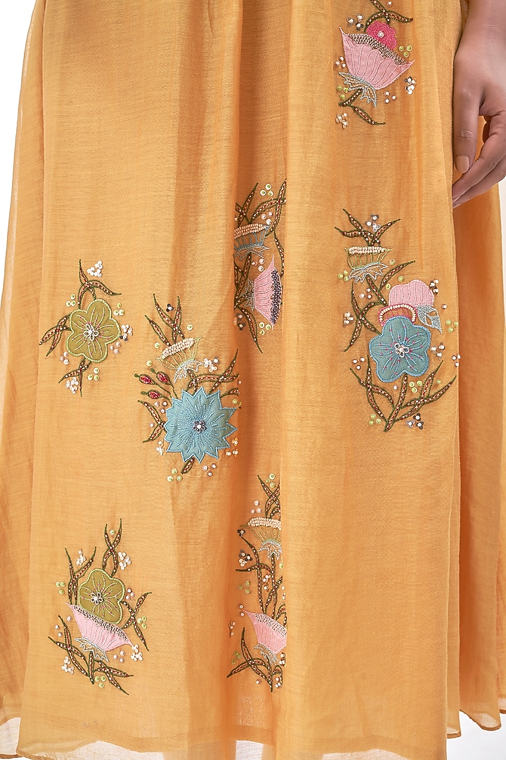 Mango Mul Chanderi Embroidered Summer Dress by Ojasvini at Pernia's Pop Up Shop
