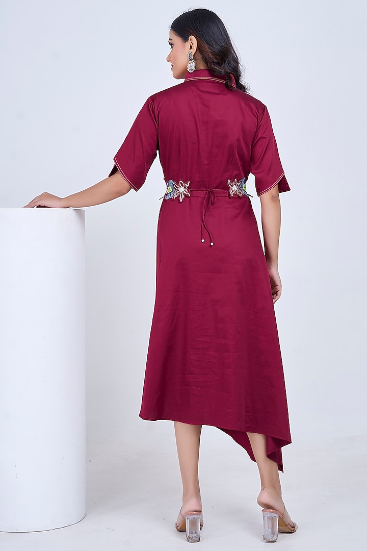 Marcella Premium Cotton Hand Embroidered Summer Shirt Dress by Ojasvini at Pernia's Pop Up Shop