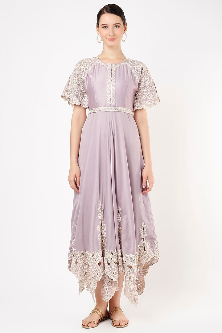 Lilac Embroidered Tunic by Ojasvini at Pernia's Pop Up Shop