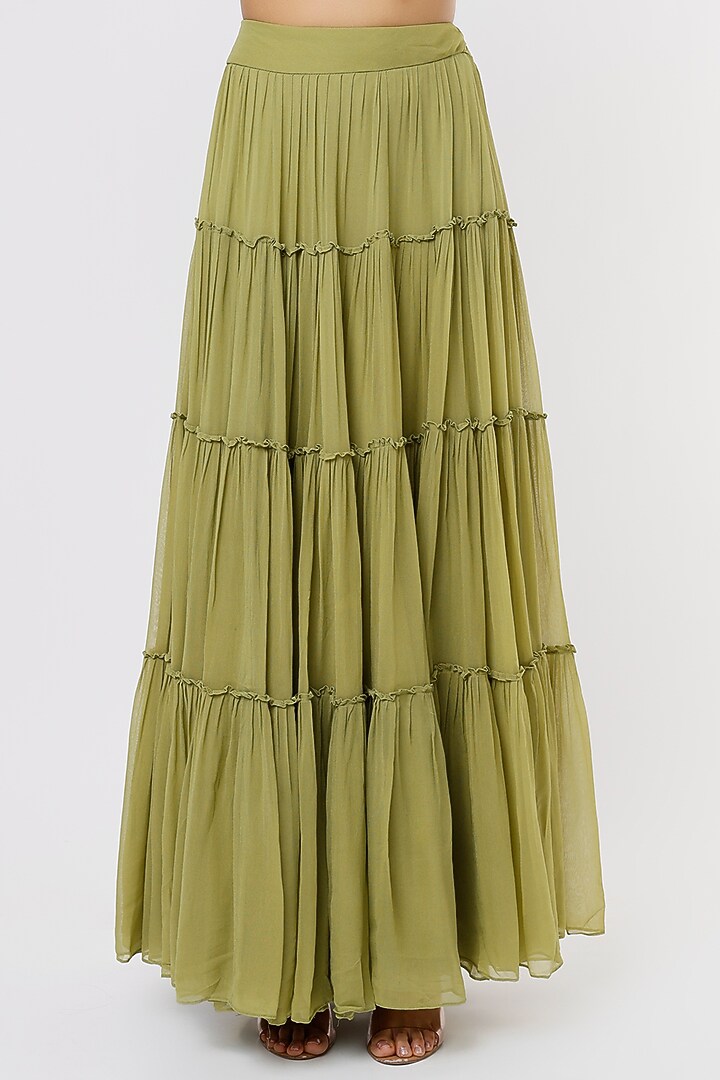 Green Silk Chanderi Zardosi Embroidered Kurta Set by Ojasvini at Pernia's Pop Up Shop